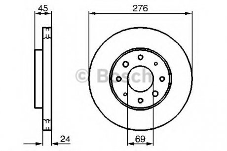 Диск гальмівний MITSUBISHI Galant \'\'96-03 \'\'F Bosch 0986479140 (фото 1)