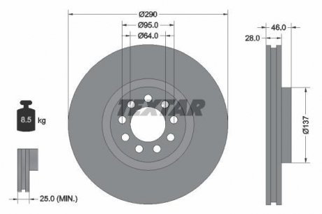 Тормозной диск TEXTAR 92155700 (фото 1)