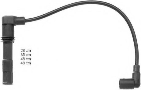 Комплект кабелів високовольтних (вир-во) Beru ZEF990 (фото 1)