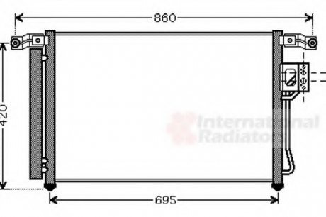 Радиатор кондиционера HYUNDAI Santa Fe [MK II] (2006->) (пр-воVan Wezel) Van Wezel 82005175 (фото 1)