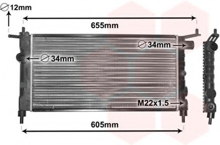 Радиатор CORSA B, COMBO 1.2, 1.4, 1.6 Van Wezel 37002183 (фото 1)