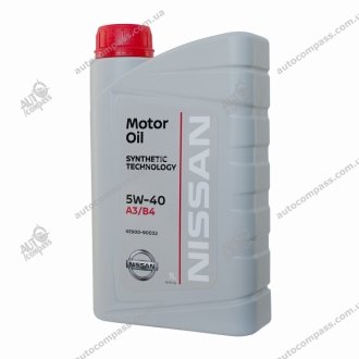 Масло моторное / Motor Oil 5W-40 (1 л) Nissan Ke90090032 (фото 1)