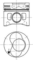 Поршень, комплект VW Transporter,LT 28-35-46 2,5TD 1-2 циліндри Kolbenschmidt 99742700 (фото 1)