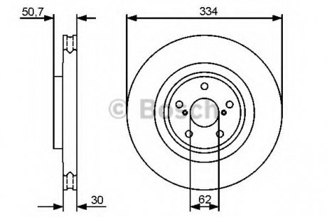 Гальмівний диск LEXUS GS300, 430, 460 FR "05>> Bosch 0986479433 (фото 1)