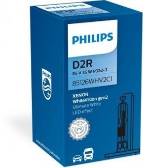 Лампа ксеноновая D2R 85V 35W P32d-3 WhiteVision gen2 5000K PHILIPS 85126WHV2C1 (фото 1)