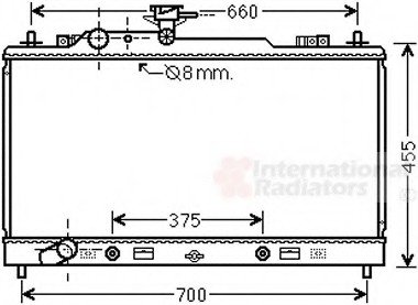 Радиатор охлаждения MAZDA 6 (07-) 2.0 i 16V (+) Van Wezel 27002228 (фото 1)