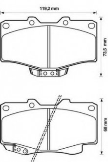 Гальмівні колодки передні Toyota 4Runner, Hi-Lux, Land Cruiser / VW Taro Jurid 572140J (фото 1)