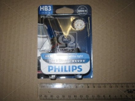 Лампа накаливания HB3 12V 65W P20d Diamond Vision 5000K (blister 1шт) PHILIPS 9005DVB1 (фото 1)
