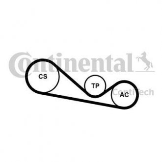 Комплект поліклиновий (ремінь+ролики) Contitech 4PK1237K1 (фото 1)