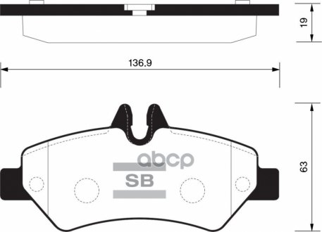 Комплект гальмівних колодок з 4 шт. дисків Sangsin SP1562 (фото 1)