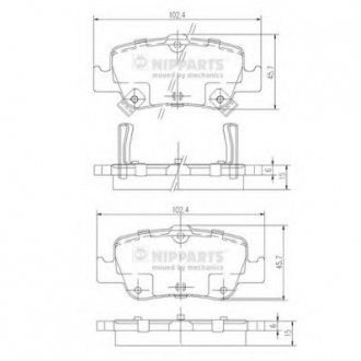 Тормозные колодки дисковые NIPPARTS J3612033 (фото 1)