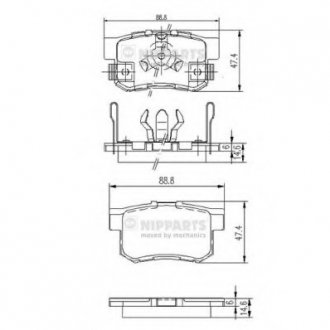 Тормозные колодки дисковые NIPPARTS J3614017 (фото 1)