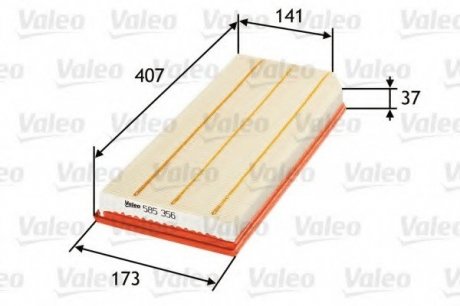 Фильтр воздушный (плоский) Valeo 585356 (фото 1)