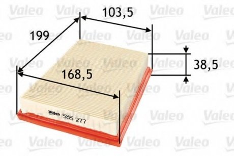 Фильтр воздушный (плоский) Valeo 585277 (фото 1)