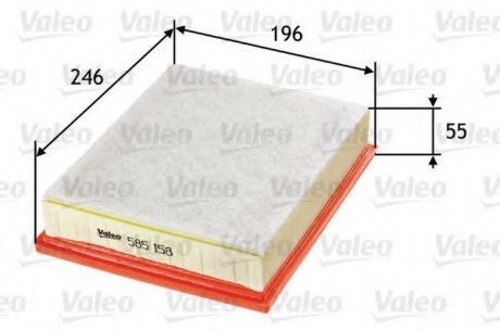 585158 Valeo Фильтр воздушный (плоский)
