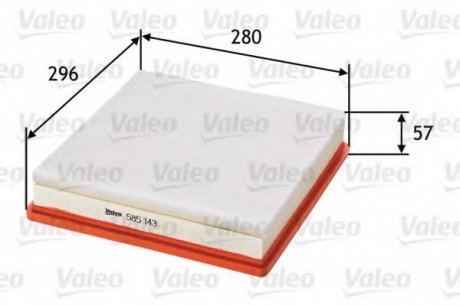 Фильтр воздушный (плоский) Valeo 585143 (фото 1)