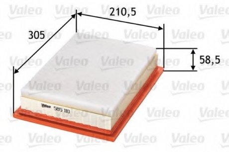 585110 Valeo Фильтр воздушный (плоский)