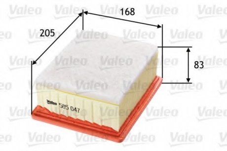 Фільтр повітряний двигуна (патрон) Valeo 585047 (фото 1)