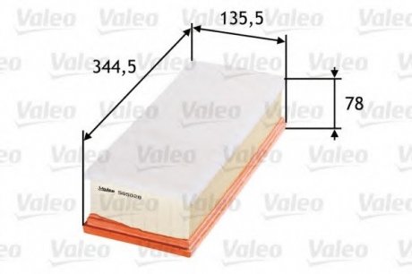 Фильтр воздушный (плоский) Valeo 585028 (фото 1)
