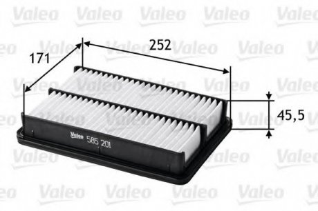 Фильтр воздушный (плоский) Valeo 585201 (фото 1)