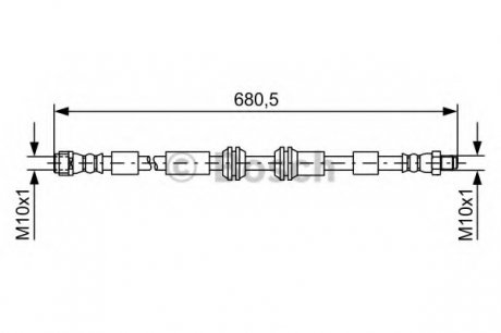 1987481734 Bosch Гальмівний шланг MB GL, GLE, GLS, M-Clesse F