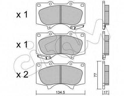 Колодка торм. TOYOTA LAND CRUISER (J12) передн. Cifam 822-454-0 (фото 1)