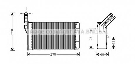 Радіатор обігрівача CITR ZX/XANTIA / PEUG 306 (Ava) AVA COOLING CN6055 (фото 1)