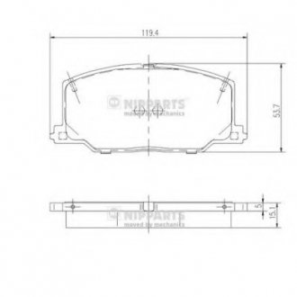 Гальмівні колодки P Toyota Camry,Carina,Celica 86-93 NIPPARTS J3602037 (фото 1)