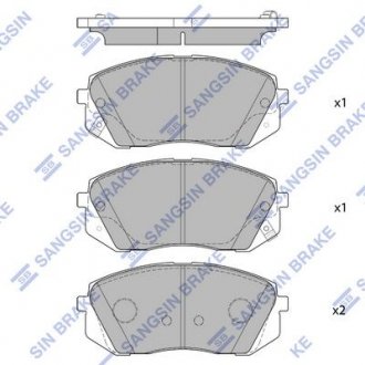 Колодка гальм. диск. HYUNDAI SONATA (LF) 16" 14 передн. (вир-во) Sangsin SP1682 (фото 1)