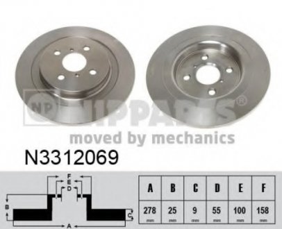 Диск гальмівний NIPPARTS N3312069 (фото 1)