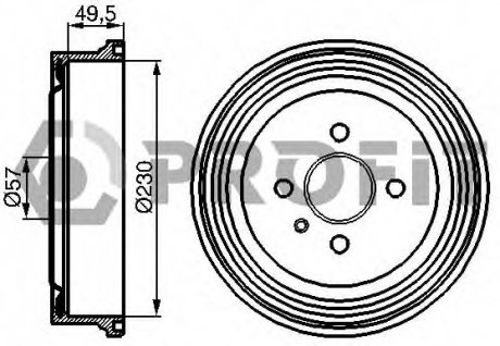 Барабан гальмівний PROFIT 5020-0062 (фото 1)