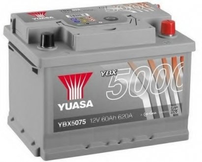 12V 60Ah Silver High Performance Battery (0) Пусковий струм 620 (EN) Габарити 243х175х175 Yuasa YBX5075 (фото 1)