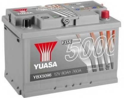 12V 80Ah Silver High Performance Battery (0) Пусковий струм 760 (EN) Габарити 278х175х190 Yuasa YBX5096 (фото 1)