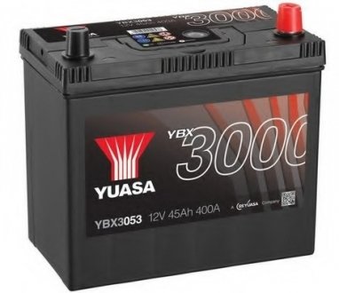 12V 45Ah SMF Battery Japan (0) Пусковий струм 400 (EN) Габарити 238х129х223 Yuasa YBX3053 (фото 1)