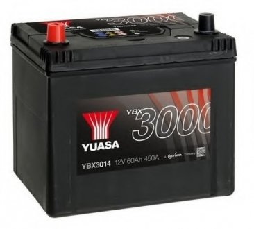 12V 60Ah SMF Battery Japan (1) Пусковий струм 450 (EN) Габарити 232х175х225 Yuasa YBX3014 (фото 1)