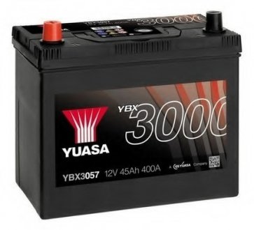 12V 45Ah SMF Battery Japan (1) Пусковий струм 400 (EN) Габарити 238х129х223 Yuasa YBX3057 (фото 1)