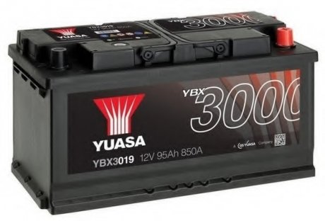 12V 95Ah SMF Battery (0) Пусковий струм 850 (EN) Габарити 353х175х190 Yuasa YBX3019 (фото 1)
