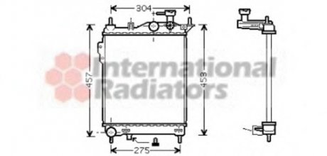 Радіатор охолодження HYUNDAI GETZ (TB) (02-) 1.1-1.6i MT (вир-во) Van Wezel 82002099 (фото 1)