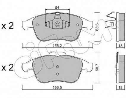 Колодка торм. RENAULT LAGUNA III 2.0-3.0 08- передн. Cifam 822-803-0 (фото 1)