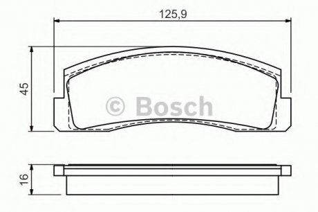 ДИСКОВЫЕ КОЛОДКИ ПЕРЕДНІ Bosch 0986494543 (фото 1)