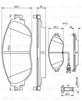 Колодки гальмівні дискові Bosch 0986494704 (фото 1)