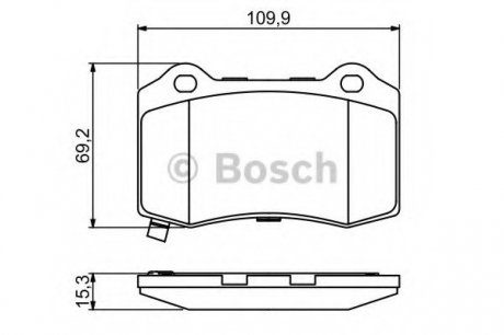 Гальмівні колодки дискові CHRYSLER 300C "R \'\'04-10 Bosch 0986494708 (фото 1)