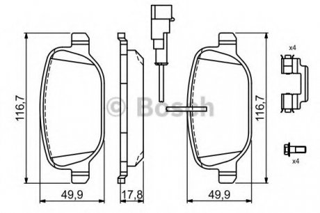 ДИСКОВЫЕ КОЛОДКИ ЗАДНІ Bosch 0986494717 (фото 1)