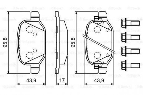 ДИСКОВЫЕ КОЛОДКИ ЗАДНИЕ Bosch 0986494934 (фото 1)