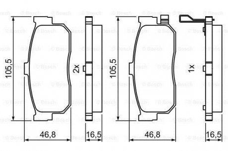 ДИСКОВЫЕ КОЛОДКИ ЗАДНИЕ Bosch 0986495387 (фото 1)