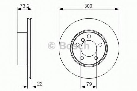 Диск гальмівний BMW 118-120 F20/316-320 F30 \'\'F \'\'12>> Bosch 0986479A18 (фото 1)