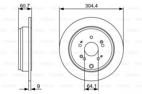 ТОРМОЗНОЙ ДИСК ЗАДНИЙ Bosch 0986479V84 (фото 1)