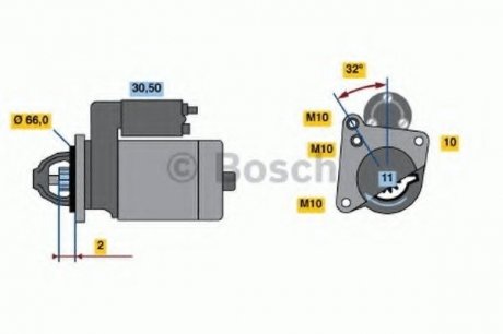 СТАРТЕР 12V, 1.4KW Bosch 0001108182 (фото 1)
