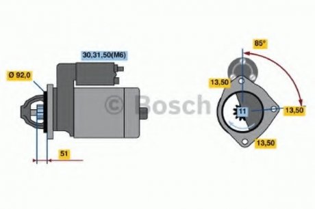 СТАРТЕР 24V, 6.2KW Bosch 0001372001 (фото 1)