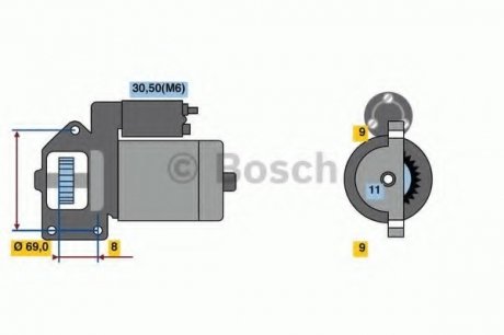 СТАРТЕР 12V, 0KW Bosch 0001148009 (фото 1)